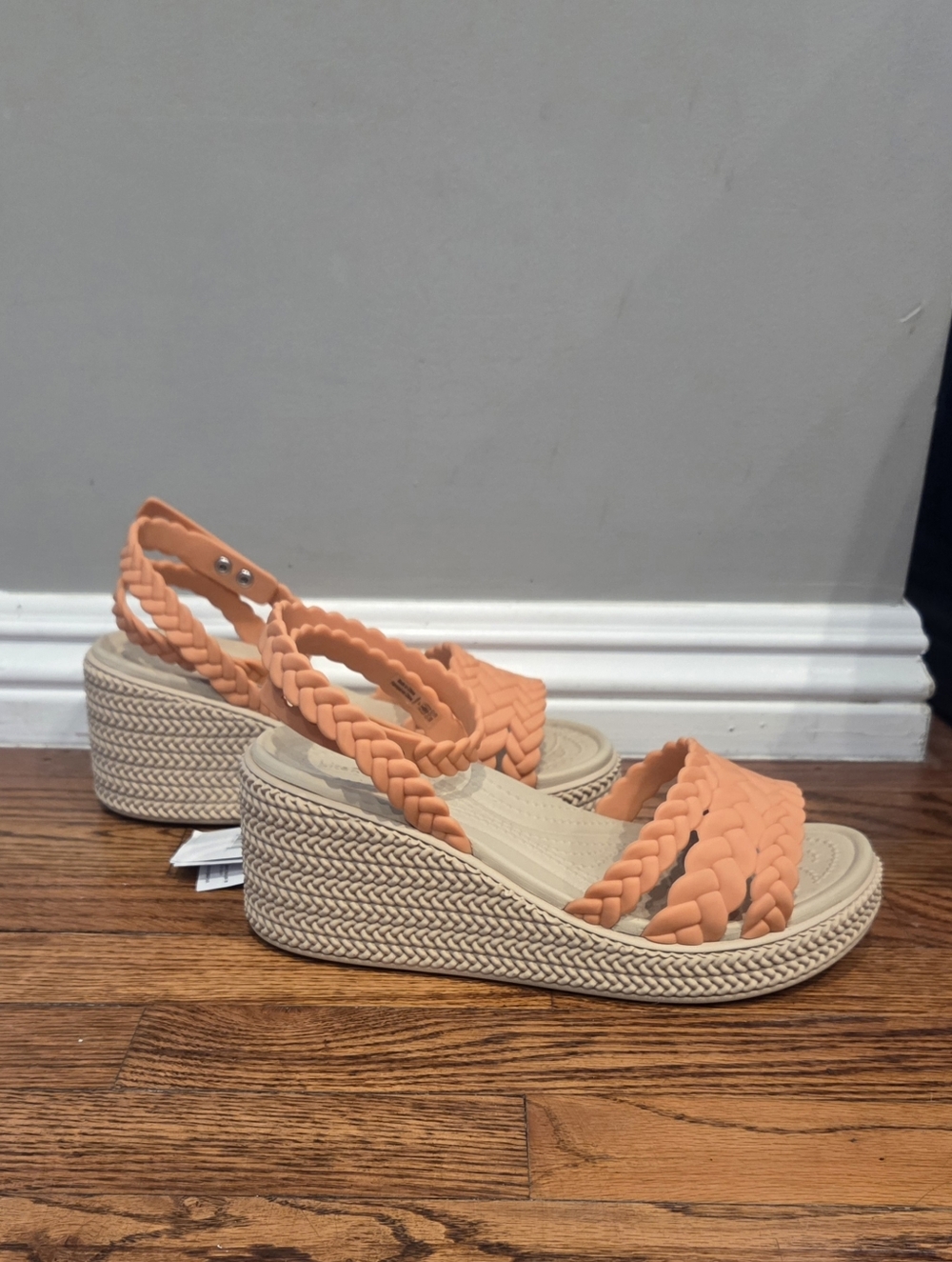 Crocs Wedge Sandal with Braided Coral Straps - Picture 2 of 6